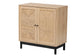 Baxton Studio Cherelle Mid-Century Modern Light Brown and Black 2-Door Storage Cabinet FredCo