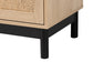 Baxton Studio Cherelle Mid-Century Modern Light Brown and Black 2-Door Storage Cabinet FredCo