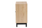 Baxton Studio Cherelle Mid-Century Modern Light Brown and Black 2-Door Storage Cabinet FredCo