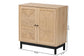 Baxton Studio Cherelle Mid-Century Modern Light Brown and Black 2-Door Storage Cabinet FredCo