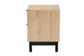 Baxton Studio Cherelle Mid-Century Modern Light Brown and Black 2-Drawer End Table FredCo