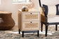 Baxton Studio Cherelle Mid-Century Modern Light Brown and Black 2-Drawer End Table FredCo