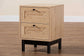 Baxton Studio Cherelle Mid-Century Modern Light Brown and Black 2-Drawer End Table FredCo