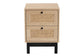 Baxton Studio Cherelle Mid-Century Modern Light Brown and Black 2-Drawer End Table FredCo