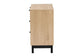 Baxton Studio Cherelle Mid-Century Modern Light Brown and Black 3-Drawer Storage Cabinet FredCo
