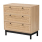 Baxton Studio Cherelle Mid-Century Modern Light Brown and Black 3-Drawer Storage Cabinet FredCo