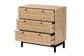 Baxton Studio Cherelle Mid-Century Modern Light Brown and Black 3-Drawer Storage Cabinet FredCo