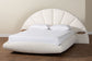 Baxton Studio Cherise Modern Cream Boucle Fabric Queen Floating Bed with Built-In Shelves FredCo