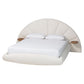 Baxton Studio Cherise Modern Cream Boucle Fabric Queen Floating Bed with Built-In Shelves FredCo