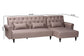 Baxton Studio Chesterfield Retro-Modern Clay Fabric Upholstered Convertible Sleeper Sofa FredCo