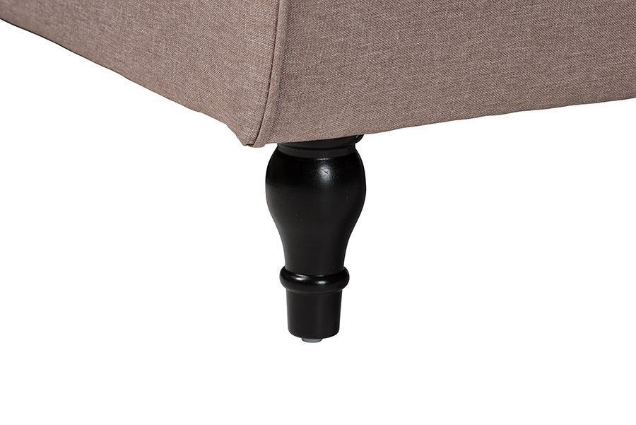 Baxton Studio Chesterfield Retro-Modern Clay Fabric Upholstered Convertible Sleeper Sofa FredCo