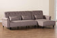 Baxton Studio Chesterfield Retro-Modern Clay Fabric Upholstered Convertible Sleeper Sofa FredCo