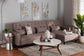 Baxton Studio Chesterfield Retro-Modern Clay Fabric Upholstered Convertible Sleeper Sofa FredCo