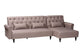 Baxton Studio Chesterfield Retro-Modern Clay Fabric Upholstered Convertible Sleeper Sofa FredCo
