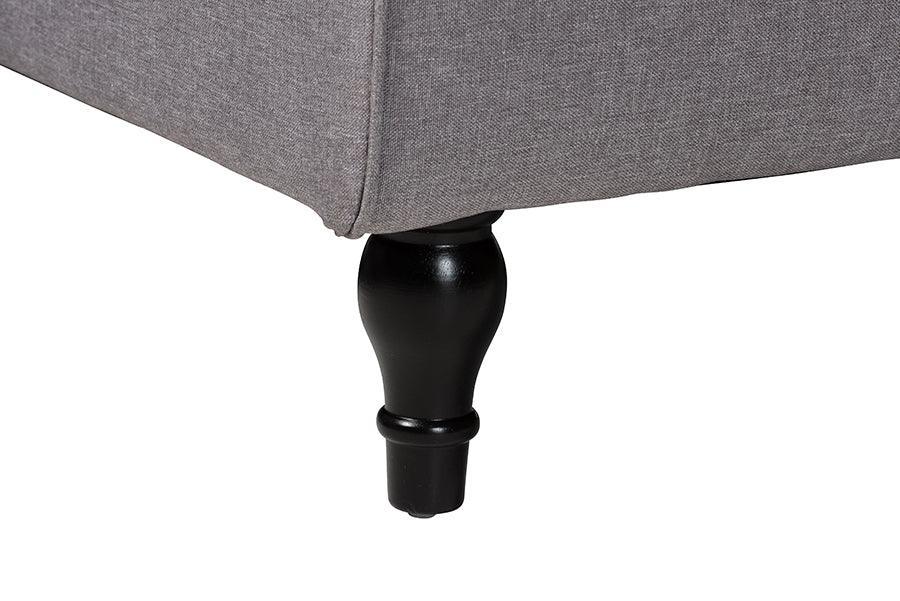 Baxton Studio Chesterfield Retro-Modern Slate Grey Fabric Upholstered Convertible Sleeper Sofa FredCo