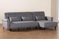 Baxton Studio Chesterfield Retro-Modern Slate Grey Fabric Upholstered Convertible Sleeper Sofa FredCo