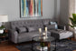 Baxton Studio Chesterfield Retro-Modern Slate Grey Fabric Upholstered Convertible Sleeper Sofa FredCo