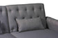 Baxton Studio Chesterfield Retro-Modern Slate Grey Fabric Upholstered Convertible Sleeper Sofa FredCo
