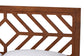 Modern wooden bed headboard with geometric cutout pattern, FredCo International furniture