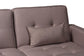 Baxton Studio Claire Contemporary Clay Fabric Upholstered Convertible Sleeper Sofa FredCo