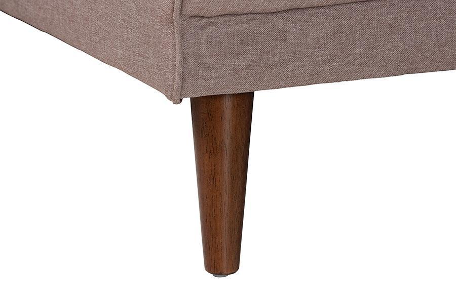 Baxton Studio Claire Contemporary Clay Fabric Upholstered Convertible Sleeper Sofa FredCo