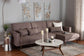 Baxton Studio Claire Contemporary Clay Fabric Upholstered Convertible Sleeper Sofa FredCo