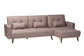 Baxton Studio Claire Contemporary Clay Fabric Upholstered Convertible Sleeper Sofa FredCo