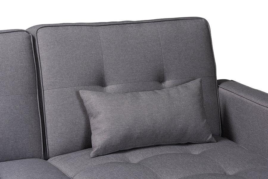 Baxton Studio Claire Contemporary Slate Fabric Upholstered Convertible Sleeper Sofa FredCo
