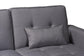 Baxton Studio Claire Contemporary Slate Fabric Upholstered Convertible Sleeper Sofa FredCo