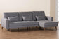 Baxton Studio Claire Contemporary Slate Fabric Upholstered Convertible Sleeper Sofa FredCo