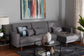 Baxton Studio Claire Contemporary Slate Fabric Upholstered Convertible Sleeper Sofa FredCo