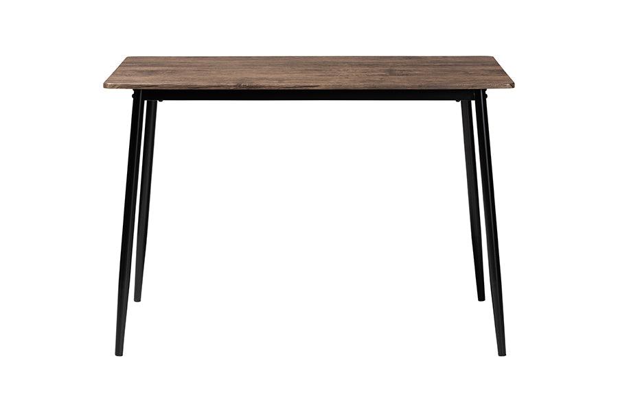 Baxton Studio Dalair Industrial Rustic Brown Wood and Metal Dining Table FredCo