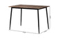 Baxton Studio Dalair Industrial Rustic Brown Wood and Metal Dining Table FredCo