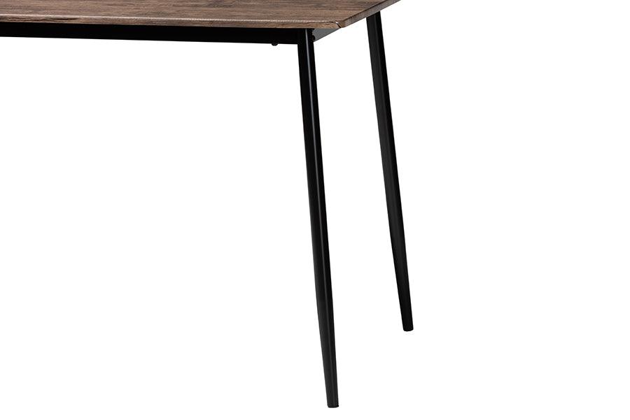 Baxton Studio Dalair Industrial Rustic Brown Wood and Metal Dining Table FredCo