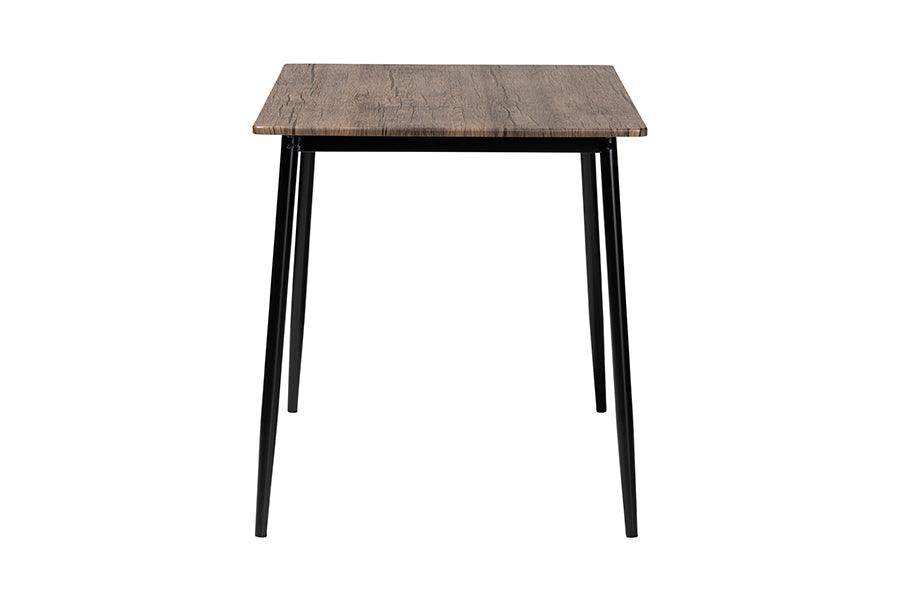 Baxton Studio Dalair Industrial Rustic Brown Wood and Metal Dining Table FredCo