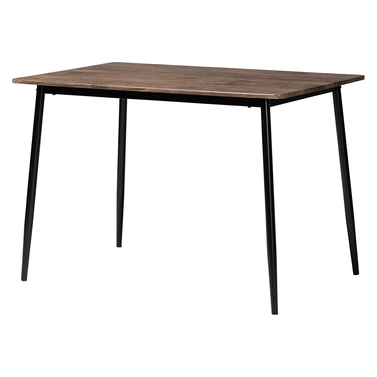 Baxton Studio Dalair Industrial Rustic Brown Wood and Metal Dining Table FredCo