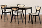 Baxton Studio Dannell Mid-Century Modern Cream Fabric and Black Finished Wood 5-Piece Dining Set FredCo