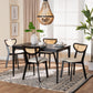 Baxton Studio Dannell Mid-Century Modern Cream Fabric and Black Finished Wood 5-Piece Dining Set FredCo