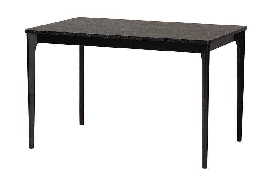Baxton Studio Dannell Mid-Century Modern Cream Fabric and Black Finished Wood 5-Piece Dining Set FredCo
