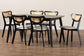 Baxton Studio Dannell Mid-Century Modern Cream Fabric and Black Finished Wood 7-Piece Dining Set FredCo