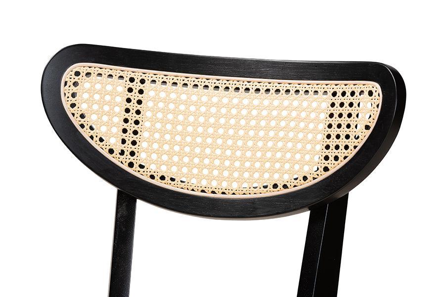 Baxton Studio Dannell Mid-Century Modern Cream Fabric and Black Finished Wood 7-Piece Dining Set FredCo