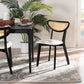 Baxton Studio Dannell Mid-Century Modern Cream Fabric and Black Finished Wood Dining Chair FredCo