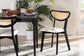 Baxton Studio Dannell Mid-Century Modern Cream Fabric and Black Finished Wood Dining Chair FredCo