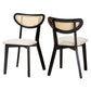 Baxton Studio Dannell Mid-Century Modern Cream Fabric and Black Finished Wood Dining Chair FredCo