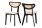 Baxton Studio Dannell Mid-Century Modern Cream Fabric and Black Finished Wood Dining Chair FredCo