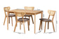 Baxton Studio Dannell Mid-Century Modern Grey Fabric and Natural Oak Finished Wood 5-Piece Dining Set FredCo