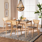 Baxton Studio Dannell Mid-Century Modern Grey Fabric and Natural Oak Finished Wood 5-Piece Dining Set FredCo