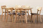 Baxton Studio Dannell Mid-Century Modern Grey Fabric and Natural Oak Finished Wood 7-Piece Dining Set FredCo