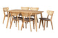 Baxton Studio Dannell Mid-Century Modern Grey Fabric and Natural Oak Finished Wood 7-Piece Dining Set FredCo