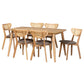 Baxton Studio Dannell Mid-Century Modern Grey Fabric and Natural Oak Finished Wood 7-Piece Dining Set FredCo